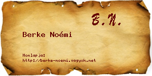 Berke Noémi névjegykártya